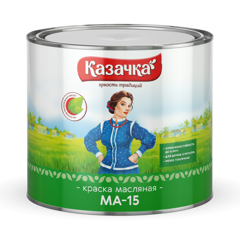 КРАСКА МА-15 БИРЮЗОВАЯ 1,9 КГ (6) "КАЗАЧКА"
