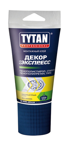 TYTAN PROFESSIONAL ДЕКОР ЭКСПРЕСС клей монтажный, для лепнины, картридж, белый (210мл)