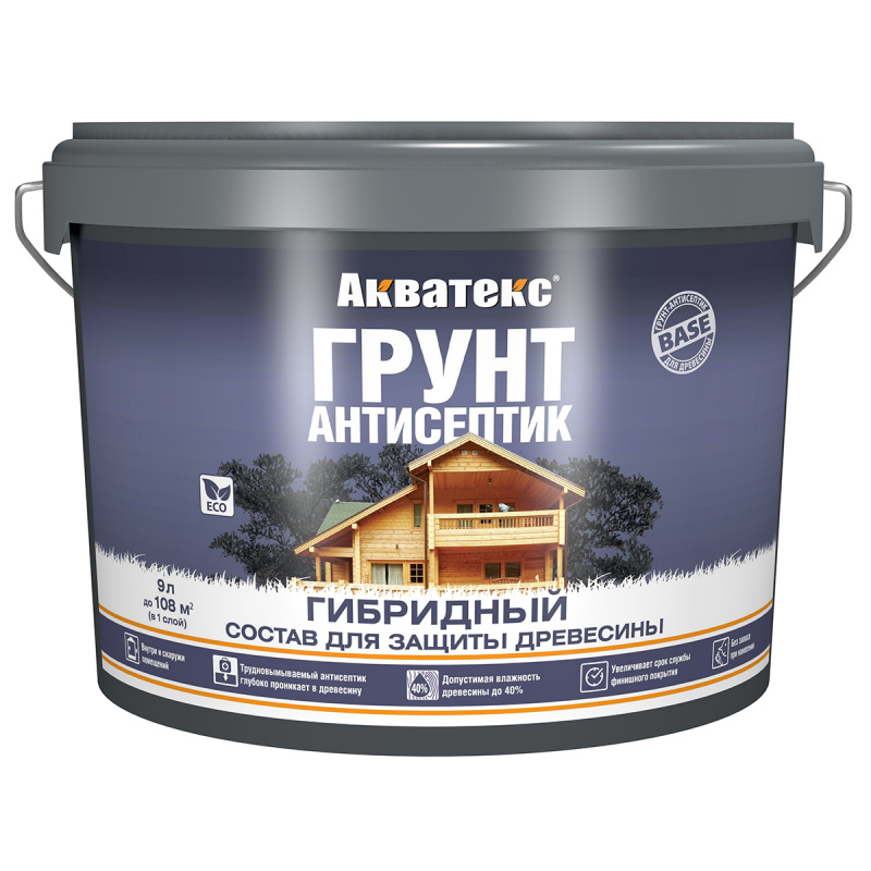 АКВАТЕКС ГРУНТ-АНТИСЕПТИК ГИБРИДНЫЙ 9 Л