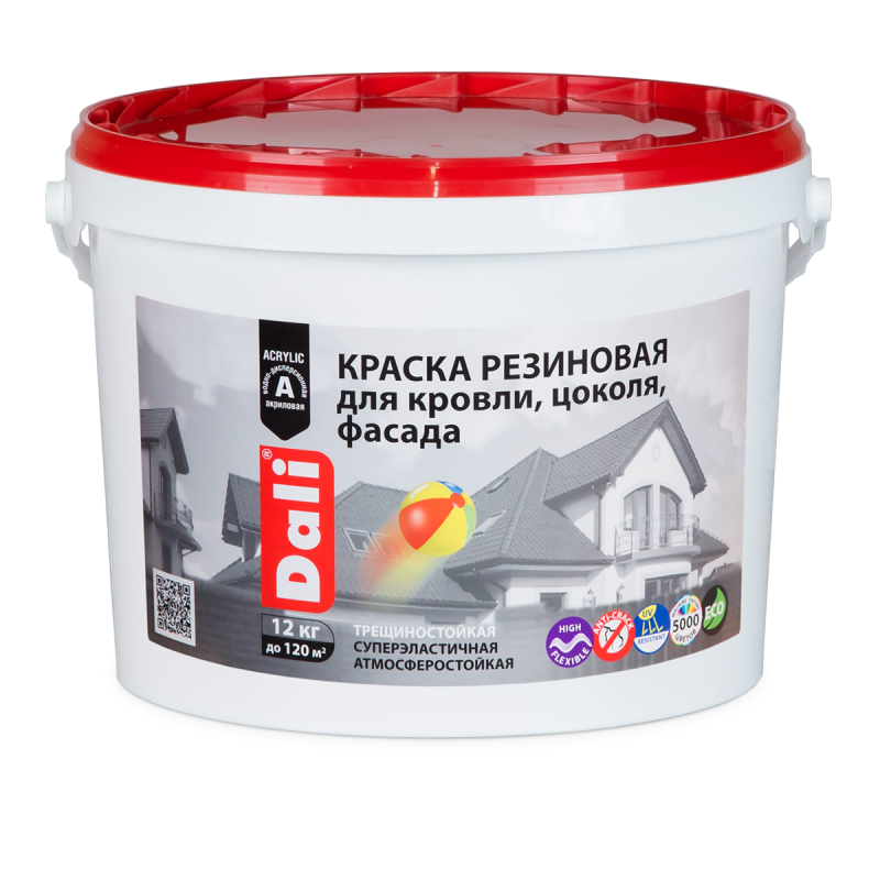 КРАСКА РЕЗИНОВАЯ "DALI" ЗЕЛЕНАЯ 12КГ "РОГНЕДА"