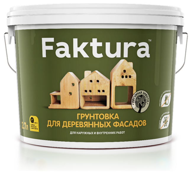 FAKTURA Грунт-пропитка для дерева на водно основе для вн/нар.работ 9л