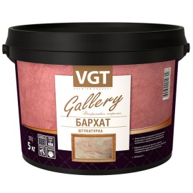 VGT GALLERY БАРХАТ штукатурка декоративная с серебристым перламутровым пигментом (5кг)