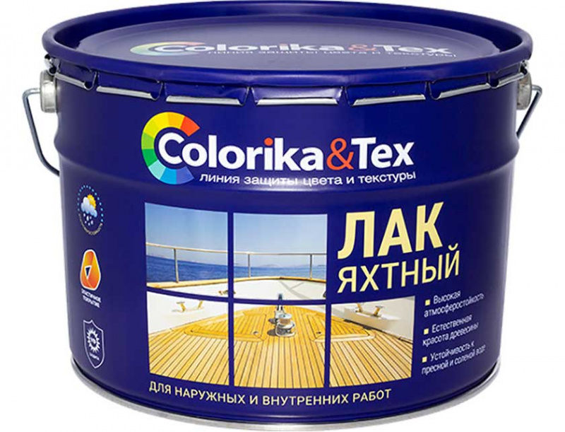 Лак яхтный матовый "COLORICA&Tex" 10л