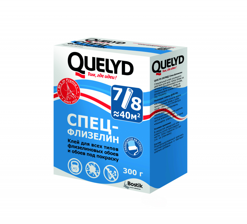 Клей обойный "СПЕЦ-ФЛИЗЕЛИН"  QUELYD300гр