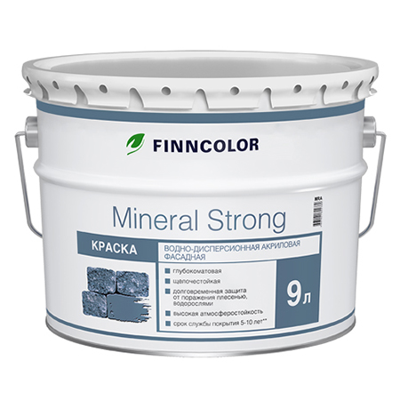 МИНЕРАЛ СТРОНГ  9 Л (1) БАЗА С КРАСКА ФАСАДНАЯ  "FINNCOLOR"						