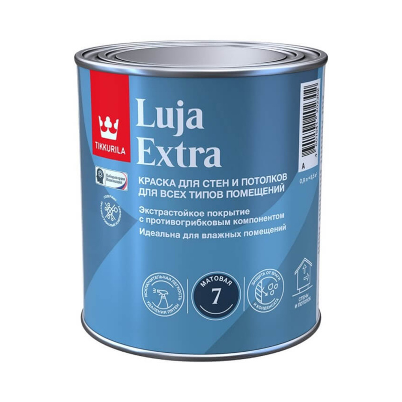 Tikkurila Luja Extra матовая краска для влажных помещений (база А) 0,9л