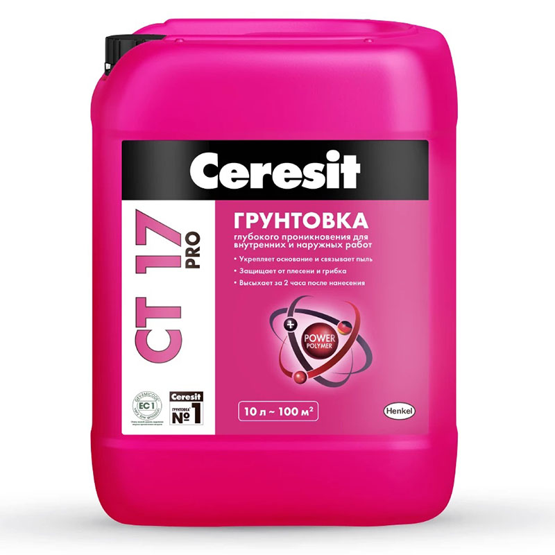 CERESIT CT 17 PRO грунтовка глубокого проникновения д Н/В работ 10л