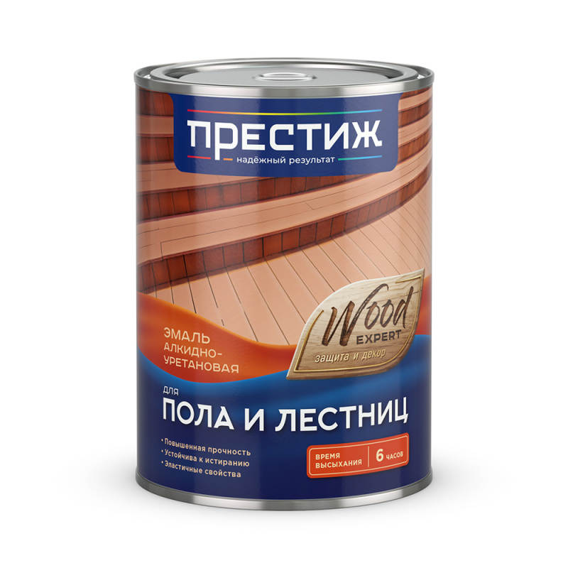 ЭМАЛЬ ДЛЯ ПОЛА И ЛЕСТНИЦ АЛКИДНО-УРЕТАНОВАЯ БЫСТРОСОХН.0,9кг, ЖЕЛТО-КОРИЧНЕВАЯ ПРЕСТИЖ