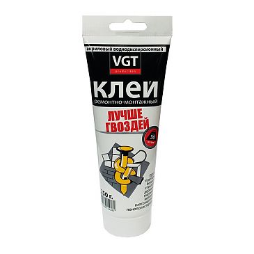 VGT клей ремонтно-монтажный, прозрачный, туба (0,25кг)